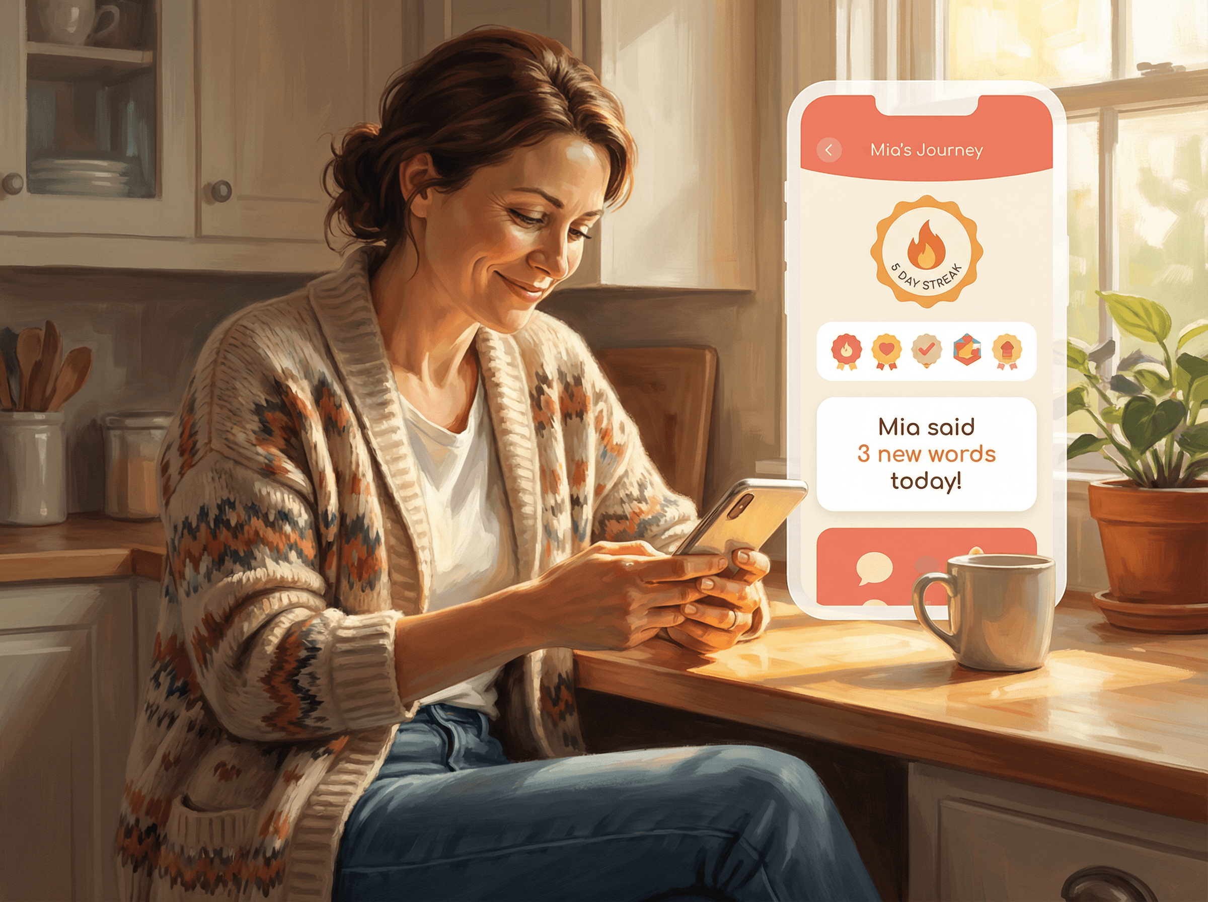 Parent checking Superkid app recap